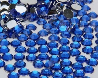 Sapphire (Blue)-Resin Rhinestones-Bling-2MM-3MM-4MM-5MM-6MM-Mixed 4pk  (2m,3m,4m,5m)-500/1000/3000pcs