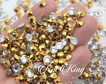 Gold Jelly-Non-Hot fix Resin Rhinestones-Bling-2MM-3MM-4MM-5MM-6MM-Mixed 4pk (2m,3m,4m,5m)-500/1000/3000pcs