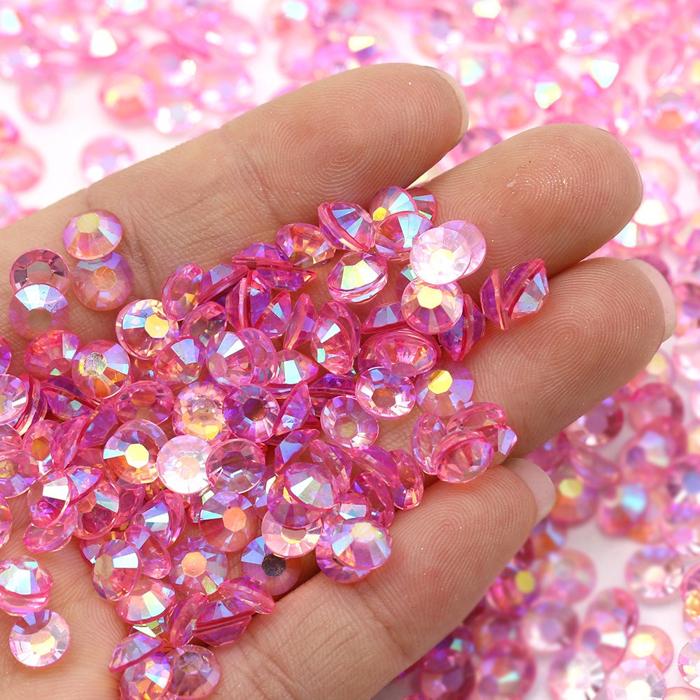 Transparent Jelly Rhinestones 1000 per Bag 5MM, 4MM, 3MM Sizes Non-hotfix  Flatback Faceted Resin AB Rhinestone SS20, SS16, SS12 Clear 