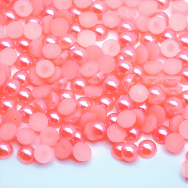 Light Pink-Flat Back Half Round Pearls-Bead pearls-2mm-3mm-4mm-5mm-6mm-Non Hotfix