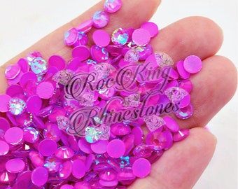 NEW* Fluorescent Neon Purple AB Glass-Glow in UV Light-Non-Hot fix-SS6-SS8-SS10-SS12-SS16-SS20-SS30-Nail Art-144/288/720/1440pcs