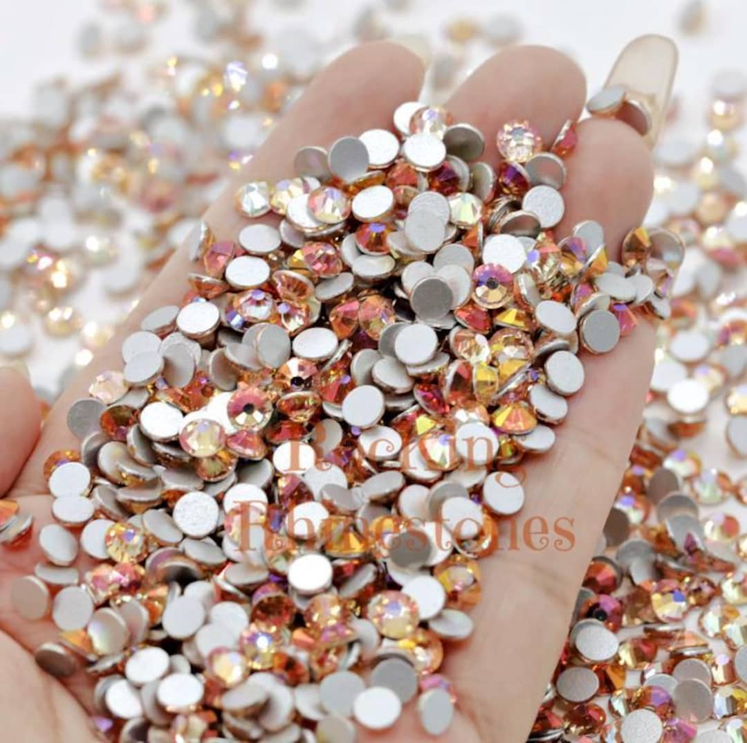 Champagne Rhinestone Micro Mirage Champagne Glass Rhinestones, Flatback Non-hotfix DIY Craft ...