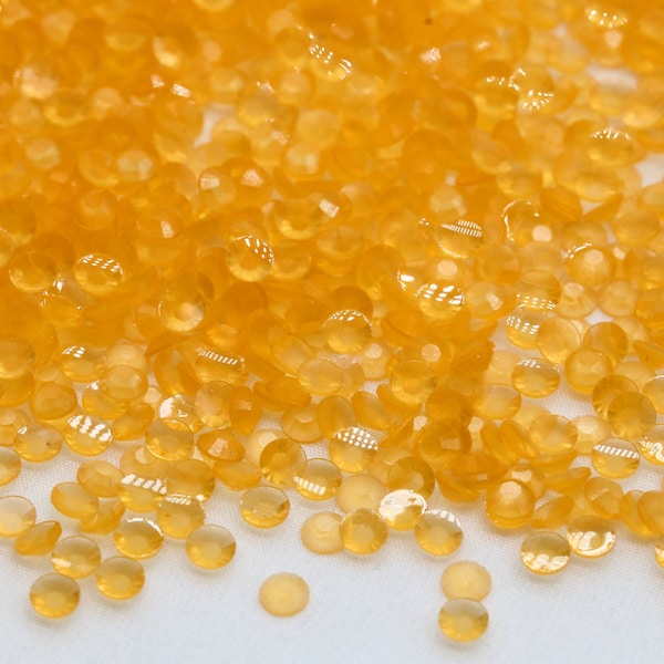 New-Transparent Solid Tangerine Jelly (NO AB)-Flatback Resin Rhinestones-3m/4m/5m-Glow In The Dark After Exposure To Direct Light