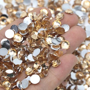 Champagne Resin High Quality Sparkle Flatback Rhinestones Choose Size: 2MM / 3MM / 4MM / 5MM / 6MM