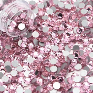 Light Pink Rose Glass High Quality Sparkle Flatback Non-Hotfix Rhinestones Choose Sizes SS6/SS8/SS10/SS12/SS16/SS20/SS30