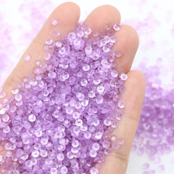 New-Transparent Solid Lilac Jelly (NO AB)-Flatback Resin Rhinestones-3m/4m/5m-Glow In The Dark After Exposure To Direct Light