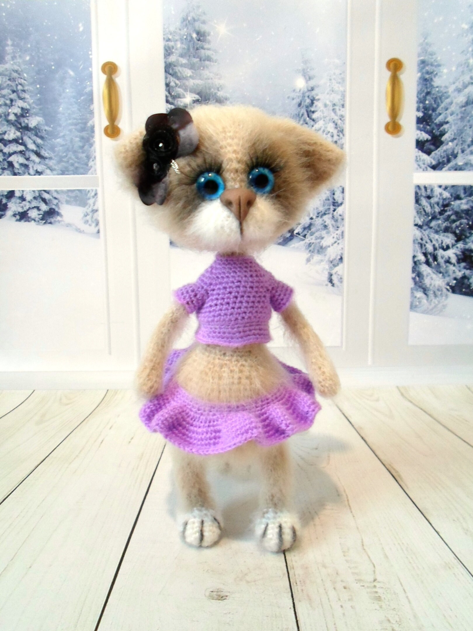 Crochet cat Handmade cat doll Stuffed toy cat Staffed animal Etsy