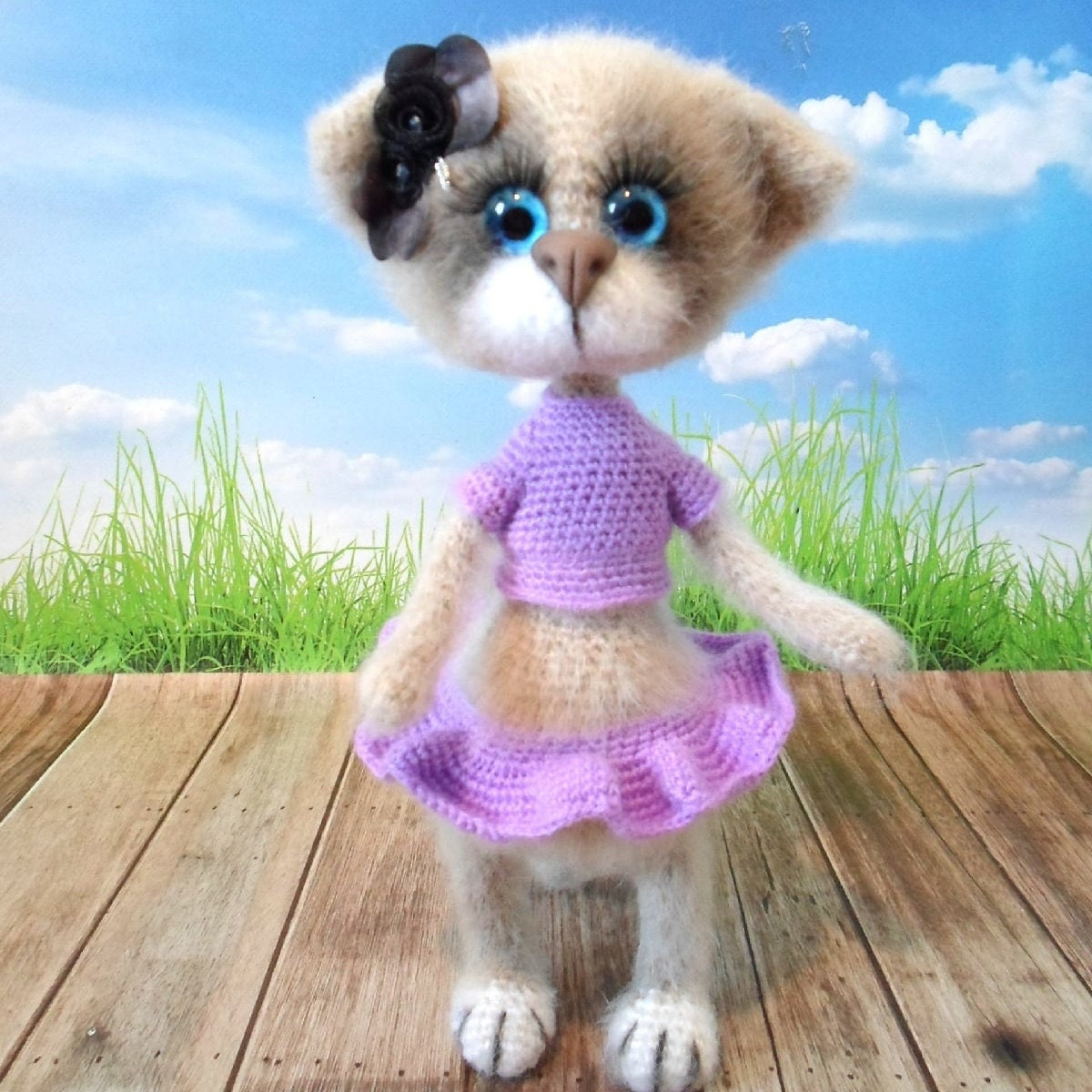 Crochet cat Handmade cat doll Stuffed toy cat Staffed animal Etsy