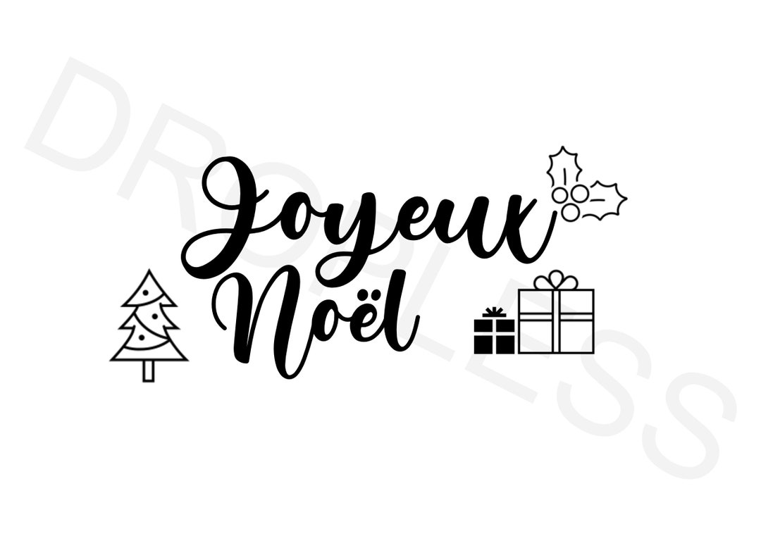 Joyeux Noël Digital Download Printable Christmas Card Merry Christmas ...