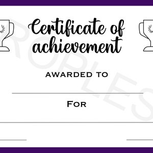 Certificate of Achievement | Congratulations | Award | Well Done | Education | Competition | Praise | Recognition | Digital Download | A4 |