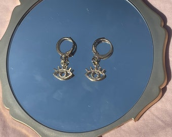 Gold Evil Eye Earrings