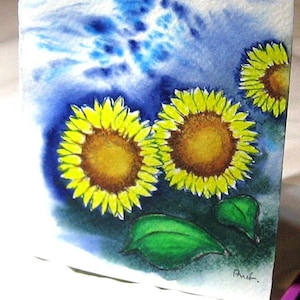 Sunflowers Card Watercolor