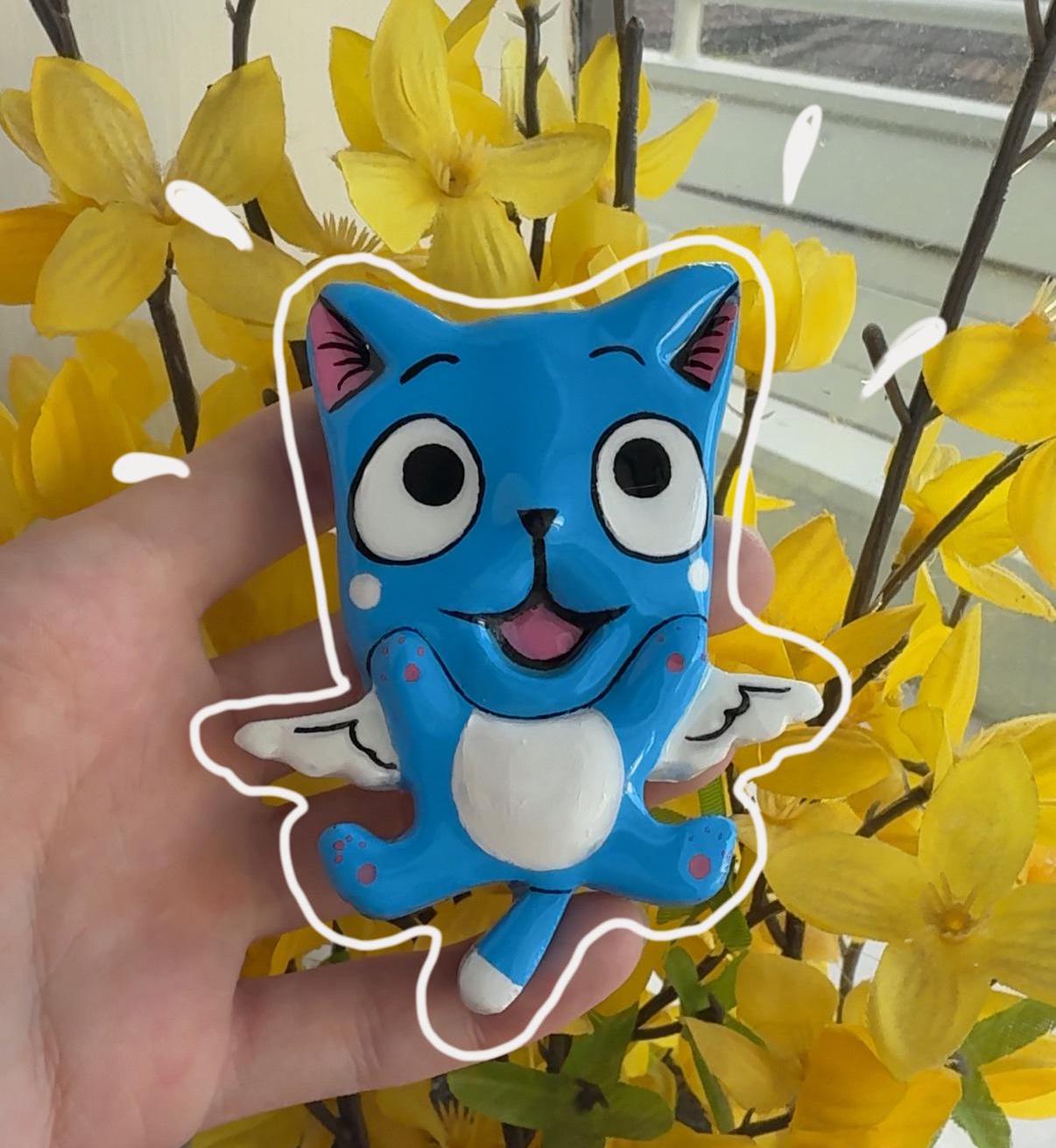Fairy Tail Happy Inspired Kawaii Magnet Home Decor