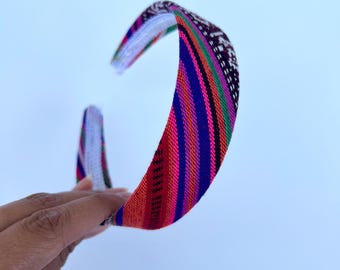 Handwoven Guatemalan Headband: Colorful Boho Textile Hair Accessory