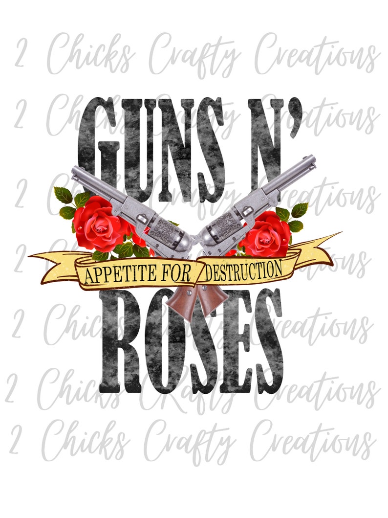 SUBLIMATION TRANSFER Guns N Roses Transfer Rock Band Etsy