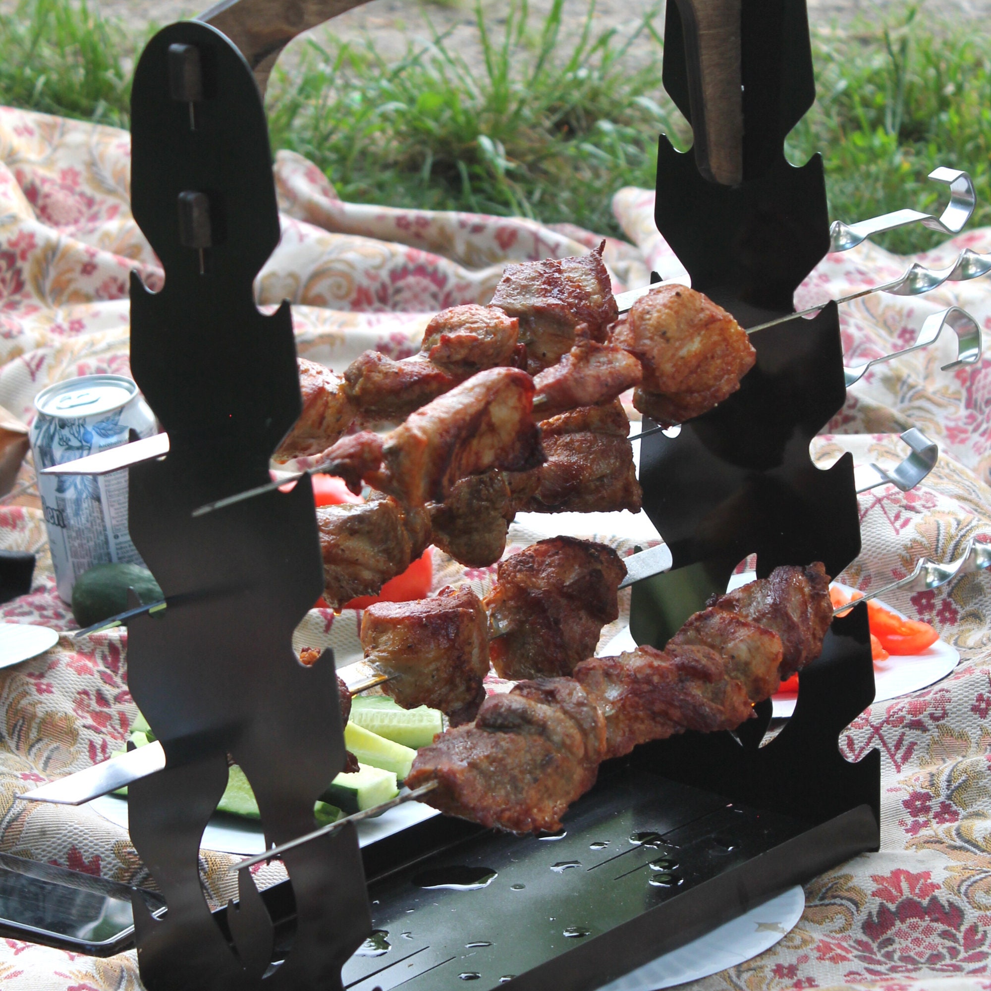 Skewer stand For BBQ Skewers Skewer Carrier With Wood Handle -  Portugal