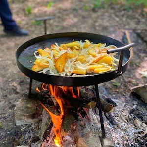 Barbacoa de carbón y leña con soporte para paellas - BBQ CARBÓN BARATA