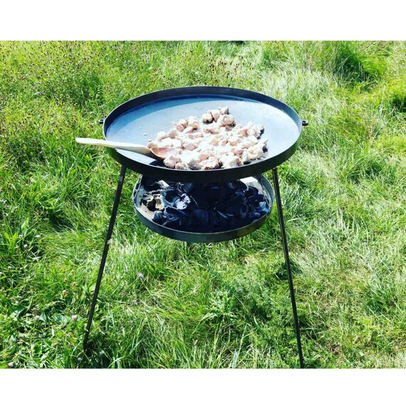 Support pour saj, wok ou chaudron pour barbecue Sous-verre cowboy pour wok  Support de poêle en acier au carbone Support en métal robuste pour poêle  pour feu de camp -  Canada