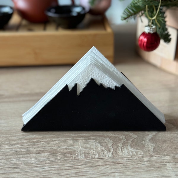 Porte-serviettes en métal montagne pour restaurant et café Porte-serviettes triangulaire en forme de montagne