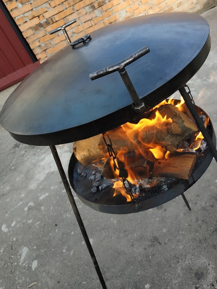 BBQ Wok With Heavy Duty Metal Stand, Personalized Cowboy Wok, Pan With  Carbon Steel Frying Support, Plow Disc, Camp Cooking -  Hong Kong