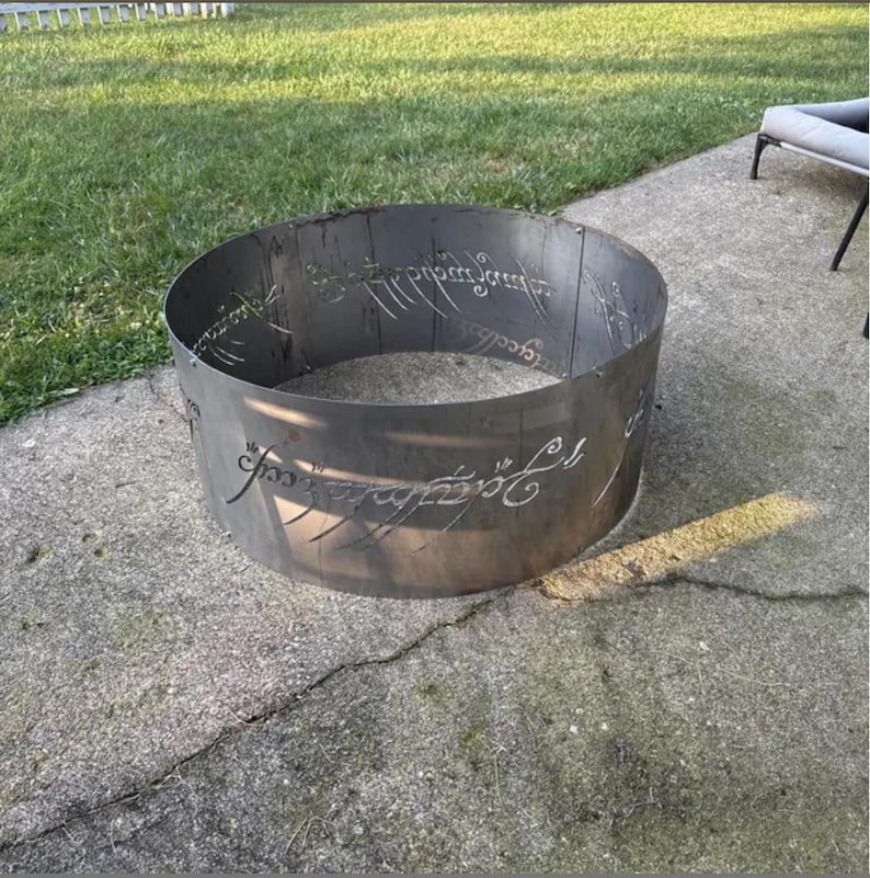 Elvish Steel Fire Pit Ring – Rustic Wood Burning Backyard Decor ...