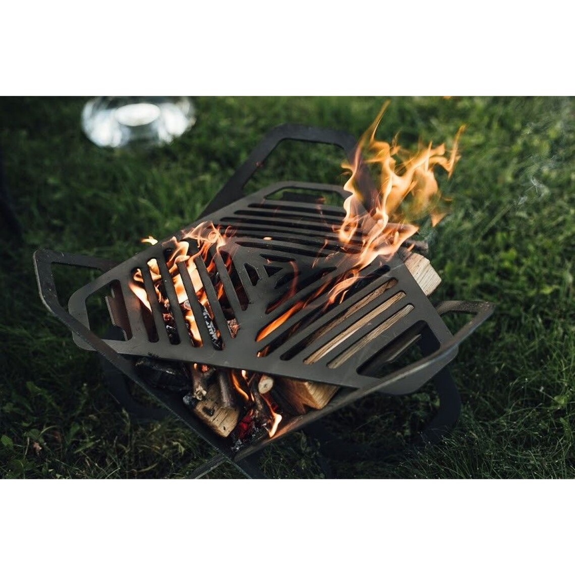 Steel Flat Pack Fire Pit Outdoor Large BBQ Basket Flat Pack Etsy