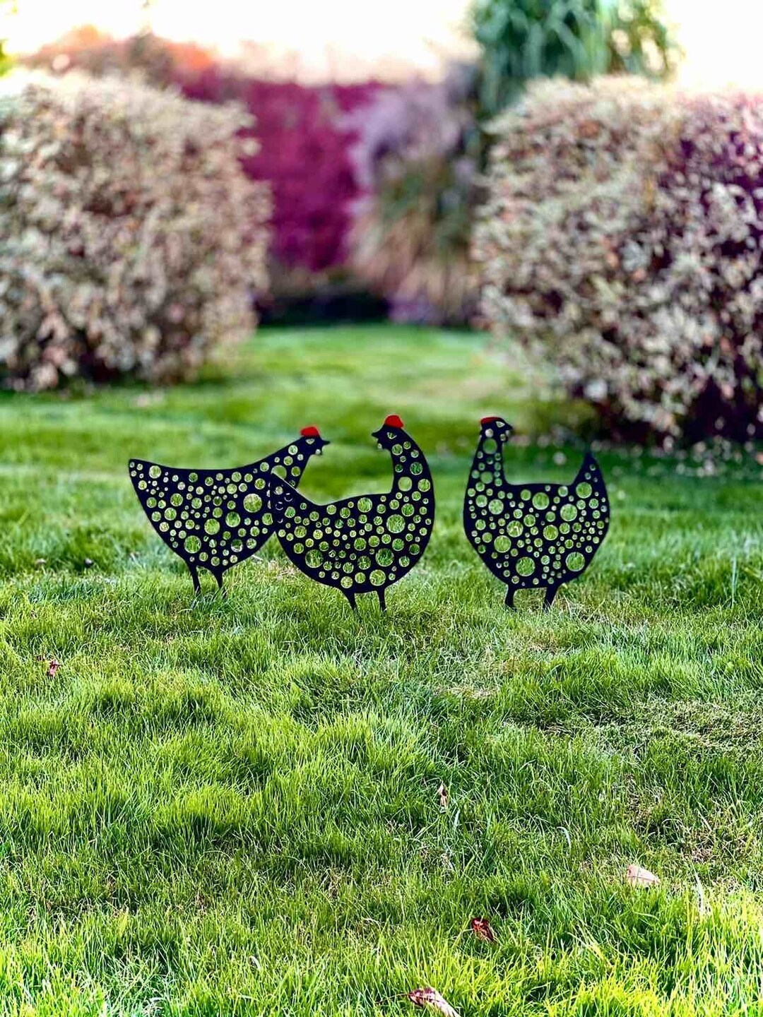 Metal Chicken Garden Art Chicken Yard Art Chicken Garden Etsy UK