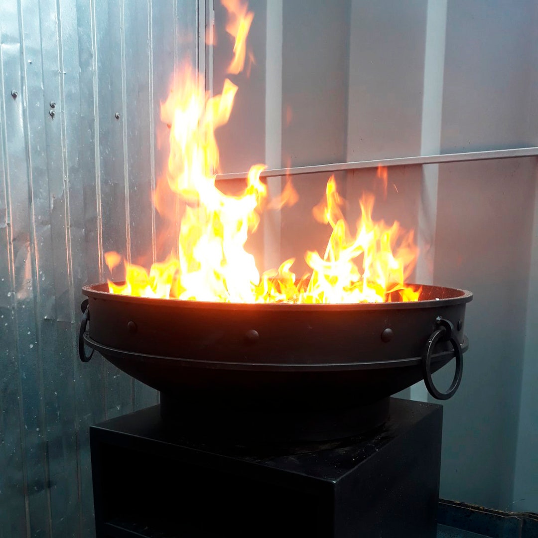 Steel Fire Pit Bowl With Grill Grate & Cover for Yard Etsy