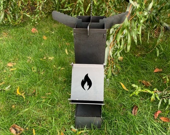 Steel Wood Burning Stove for Camping Bushcraft Fishing Hiking Hunting Outdoor Cooking