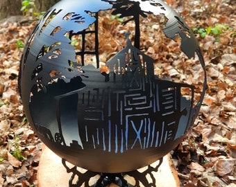 Farm Fire Pit Ball 20&quot; personalized dad gift for patio & BBQ