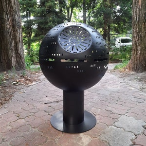 Brasero con forma de globo de nave espacial de 20" para exteriores y jardín, regalo perfecto para bodas y aniversarios.