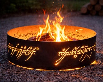 Anillo de acero para fogatas élficas: decoración rústica de jardín con leña, regalo de fantasía para jardín