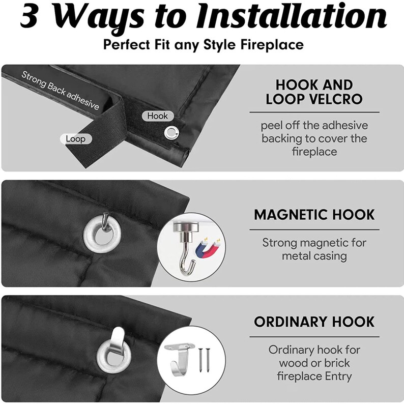 CUSTOM Fireplace Screen Draft Eliminator Fireplace Blocker Etsy