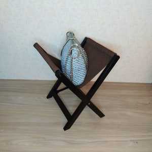 Wooden small chair for women purse or handbag, Restaurant purse chair stool, Entryway furniture image 5