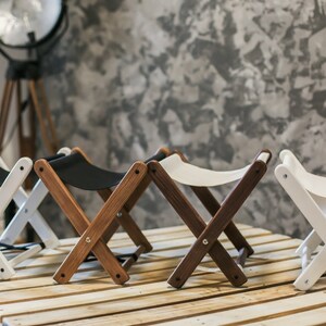 Wooden small chair for women purse or handbag, Restaurant purse chair stool, Entryway furniture image 1