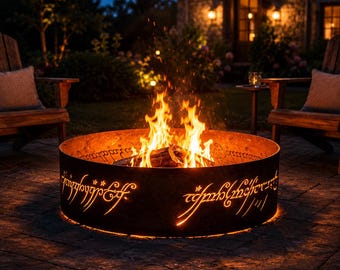 Anillo de fogata élfica, decoración rústica de leña para el patio trasero, fogata para cabaña al aire libre, regalo de inauguración de casa