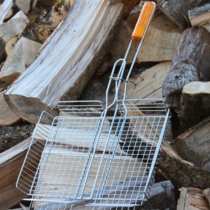 Cesta de acero inoxidable para parrilla de pescado, pollo, filetes y verduras