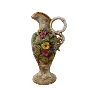 Vase made in Belgium Nr. 212: Schöne Vase mit applizierten Blumen
