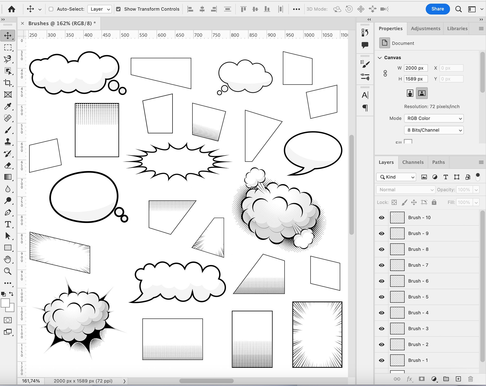 110 Comic Brushes Adobe Fresco Comics Brush Comic Etsy