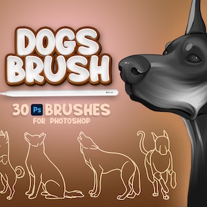 30 brosses Photoshop Dogs, Fresco Dogs Brush, Dogs Stamp, Photoshop Animals Brush, Photoshop Puppies Brush, Photoshop Pet Brush