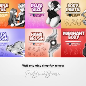 30 Photoshop Körperteile Pinsel, Adobe Fresco Hand Pinsel, Körperstempel, Adobe Photoshop Gliedmaßen Pinsel, Photoshop Bein Pinsel, Kopf Pinsel Bild 6