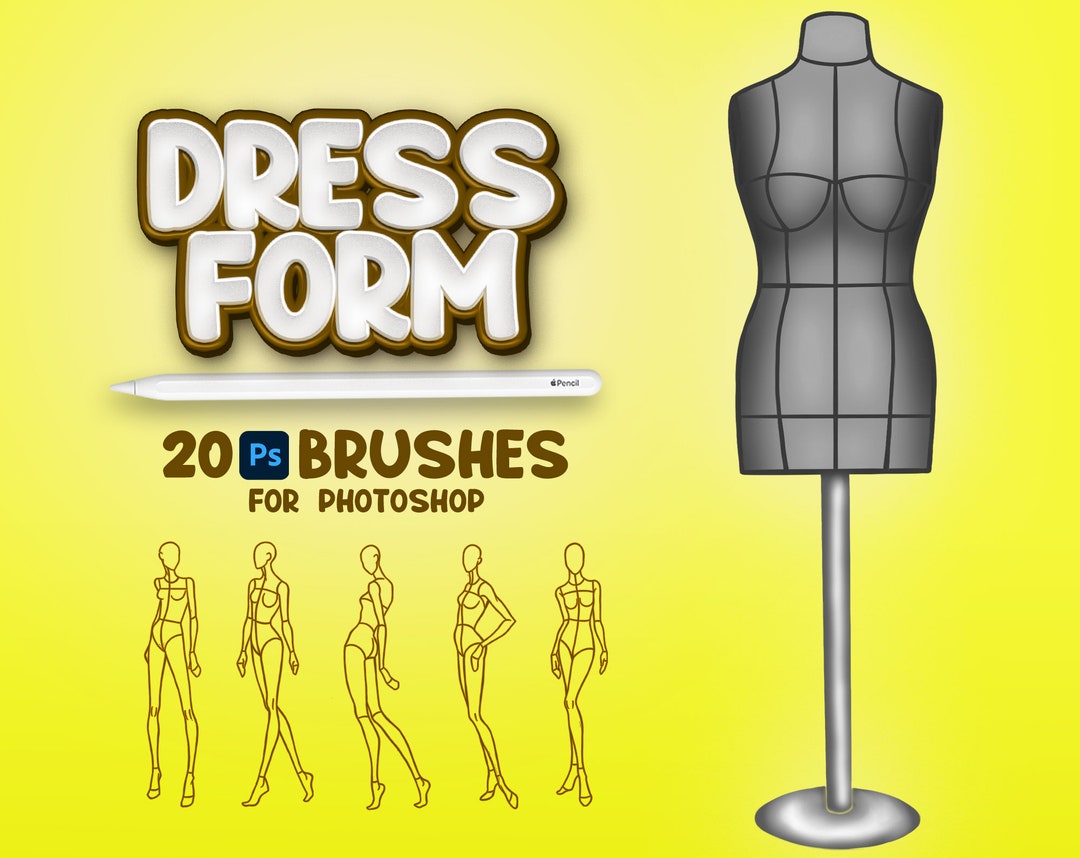 20 Dress Form Brushes, Adobe Fresco Mannequin Brushes