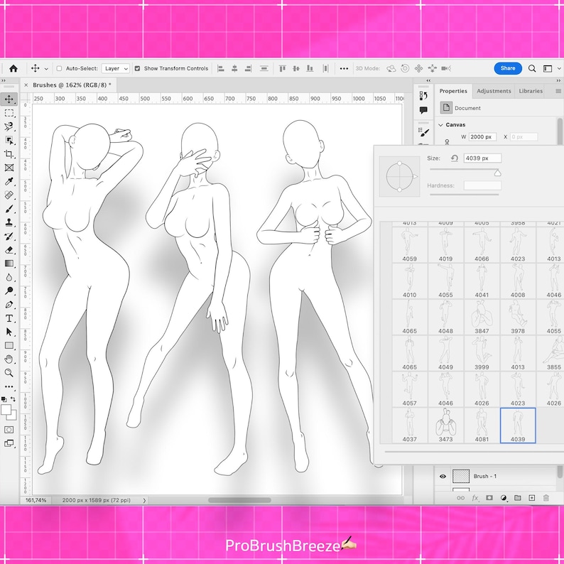 Op de afbeelding: Drie lijntekeningen van vrouwelijke figuren in verschillende poses. De figuren zijn zwart omlijnd en staan op een witte achtergrond.