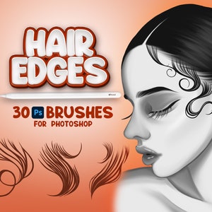 30 Photoshop Hair Edges Brushes, Adobe Fresco Hairdo Brush, Hairstyle Stamp, Adobe Photoshop Hairstyle Edges Brushes, Photoshop Woman Brush