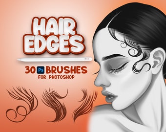 30 種類の Photoshop ヘア エッジ ブラシ、Adobe Fresco ヘアスタイル ブラシ、ヘアスタイル スタンプ、Adobe Photoshop ヘアスタイル エッジ ブラシ、Photoshop 女性ブラシ