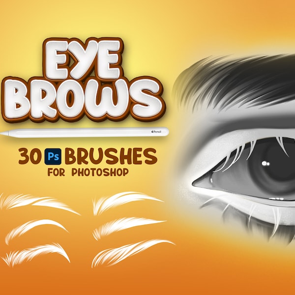 30 Photoshop Eyebrows Brushes, Adobe Fresco Fresco Brush, Eyebrows Stamp, Adobe Photoshop Brows Brushes, Photoshop Hair Brushes, Appearence