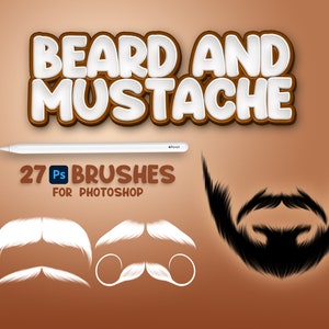 27 Photoshop Bart und Schnurrbart Pinsel, Adobe Fresco Whiskers Pinsel, Bartstempel, Adobe Photoshop Men Fashion Pinsel, Photoshop Gesichtspinsel