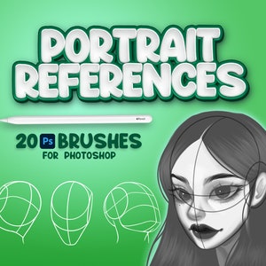20 Photoshop Portrait Brushes, Adobe Fresco Heads Brushes, Portrait Stamp, Adobe Photoshop Body Parts Brushes, Photoshop People Head Brushes