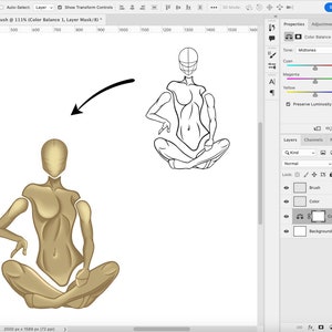K&ouml;nnte beinhalten: Eine digitale Illustration einer Person, die in einer meditativen Pose sitzt. Die Person ist in Gold dargestellt, mit einem einfachen Umriss. Die Illustration befindet sich auf einem wei&szlig;en Hintergrund.
