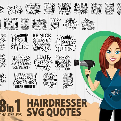 28 Hairdresser Quotes SVG Bundle Hair Quote Hair Stylist Etsy Canada